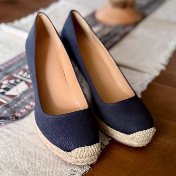 J. CREW FACTORY | Seville Canvas Espadrille Wedge in Dark Navy, Size 8.5 - Picture 2 of 10
